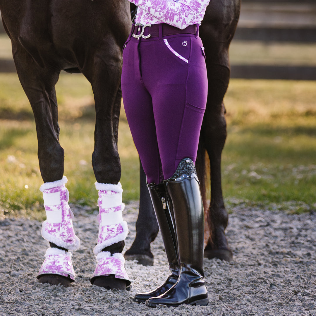 Dapplebay Equestrian Toile Compression Breeches-Plum