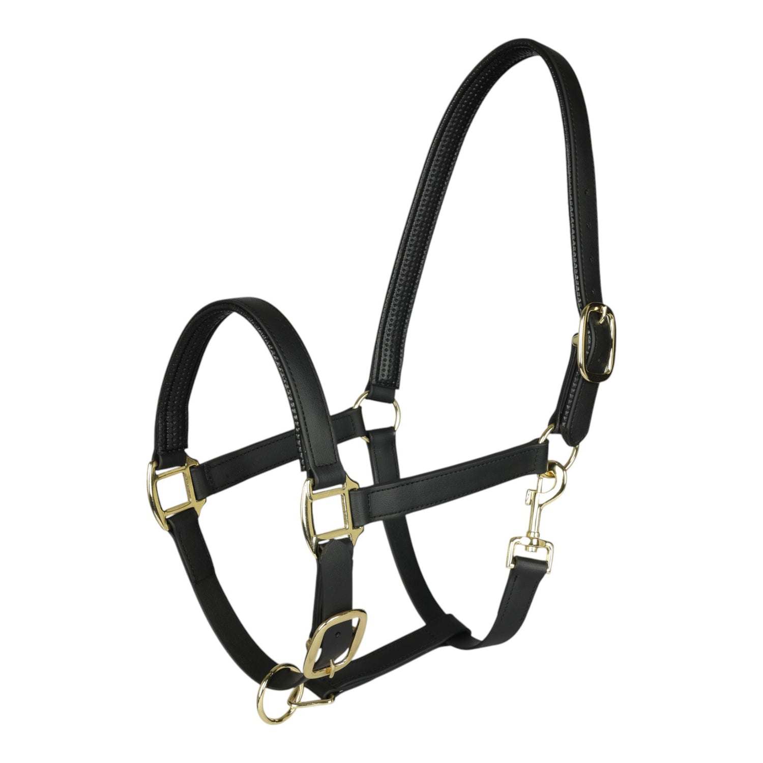 TuffRider EasyCare EquiLeather Heavy Duty Break Away Halter with Brass Plated Fittings - Breeches.com