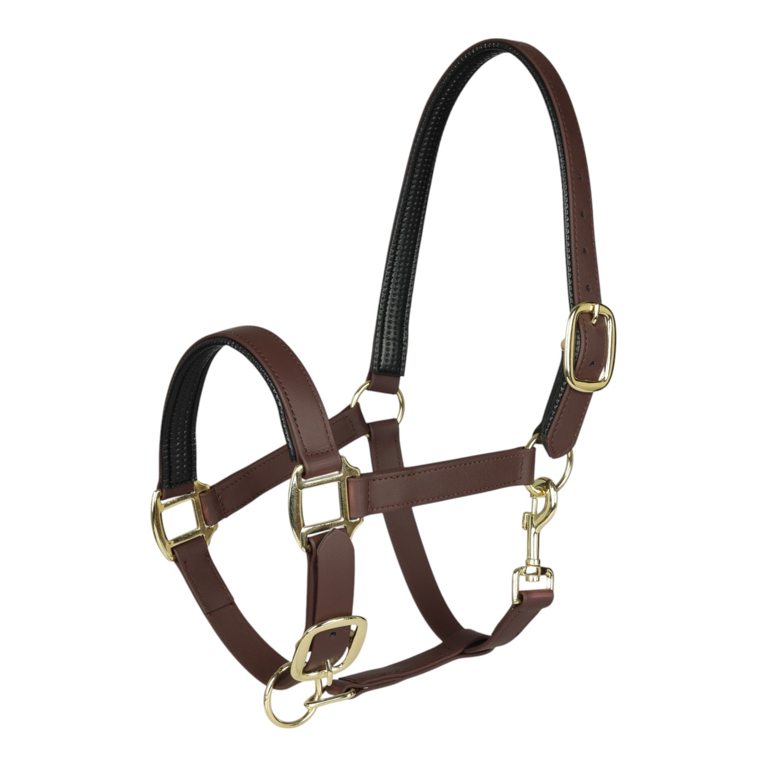 TuffRider EasyCare EquiLeather Heavy Duty Break Away Halter with Brass Plated Fittings - Breeches.com