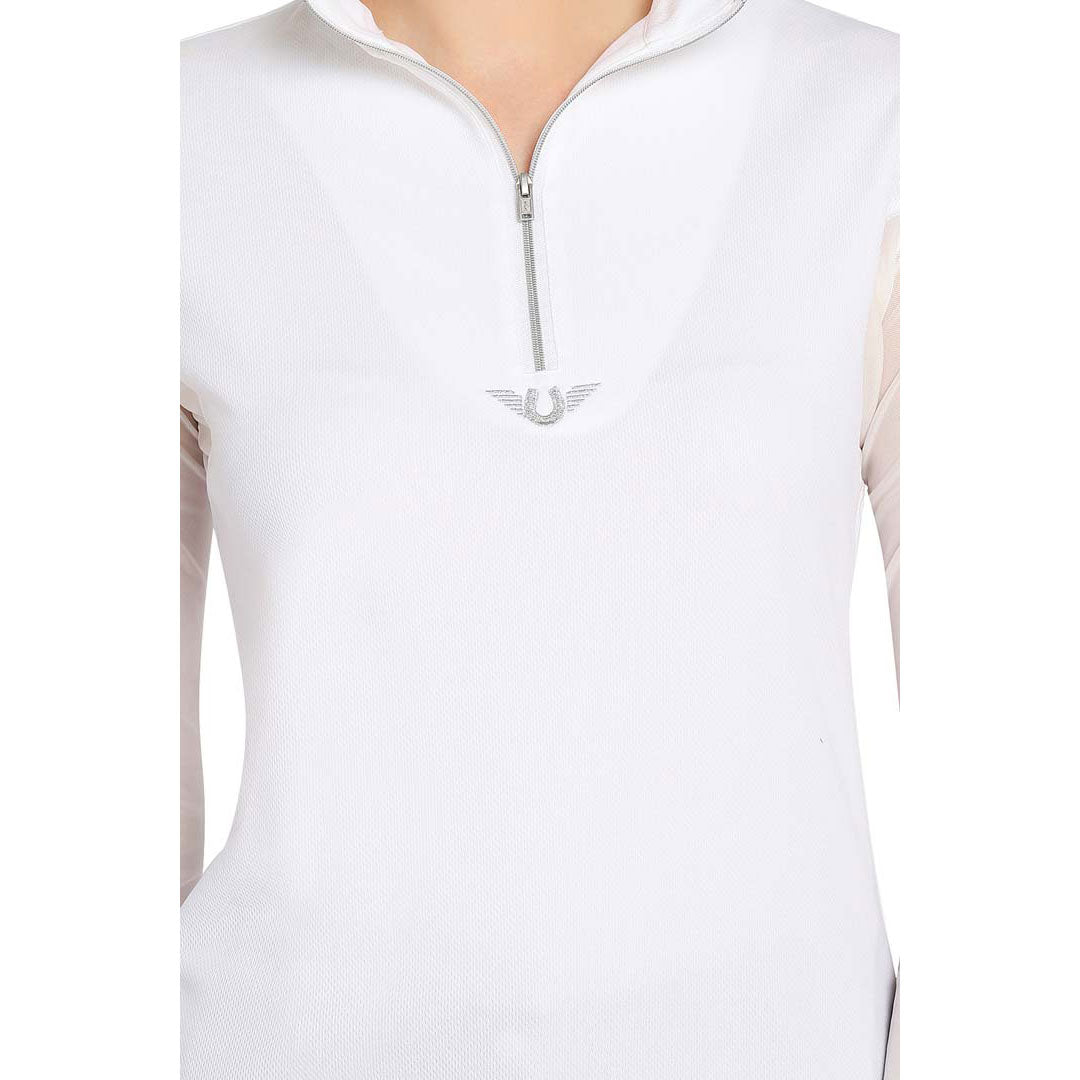 TuffRider Ladies Long Sleeve Ventilated Technical Sport Shirt – UV Protection, Quick-Dry, Mesh Undersleeves