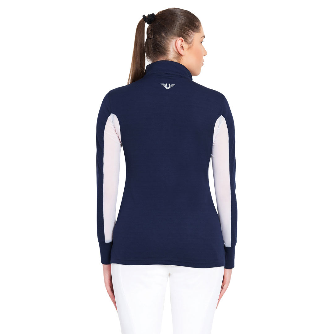TuffRider Ladies Long Sleeve Ventilated Technical Sport Shirt – UV Protection, Quick-Dry, Mesh Undersleeves