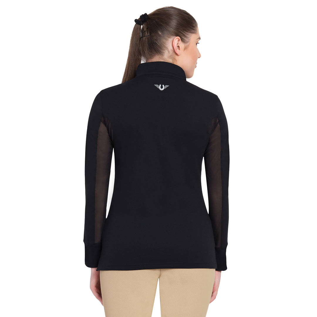 TuffRider Ladies Long Sleeve Ventilated Technical Sport Shirt – UV Protection, Quick-Dry, Mesh Undersleeves