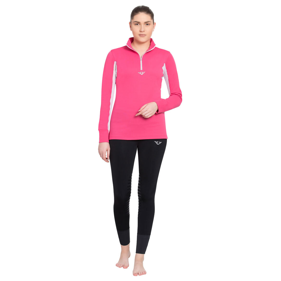 TuffRider Ladies Long Sleeve Ventilated Technical Sport Shirt – UV Protection, Quick-Dry, Mesh Undersleeves
