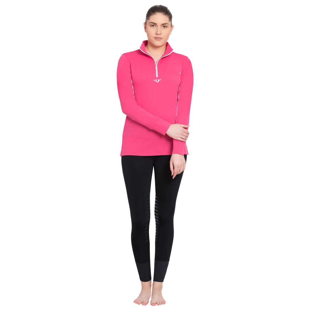 TuffRider Ladies Long Sleeve Ventilated Technical Sport Shirt – UV Protection, Quick-Dry, Mesh Undersleeves