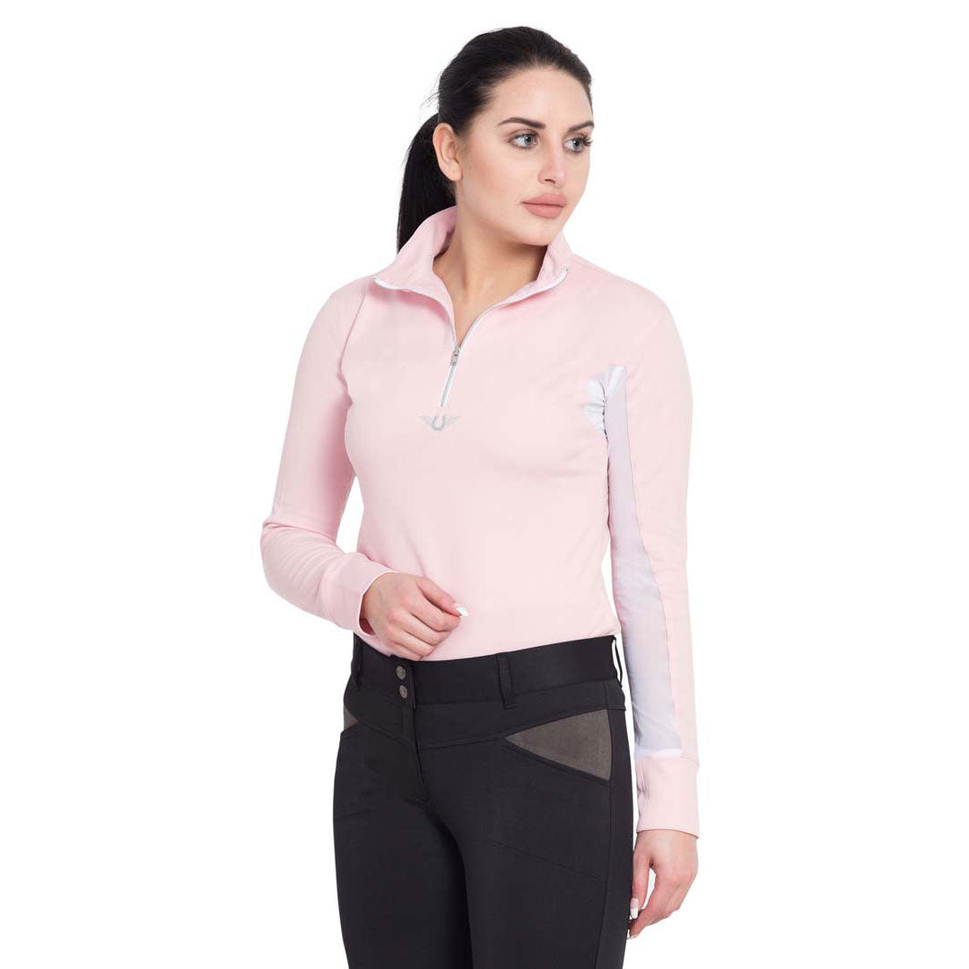 TuffRider Ladies Long Sleeve Ventilated Technical Sport Shirt – UV Protection, Quick-Dry, Mesh Undersleeves