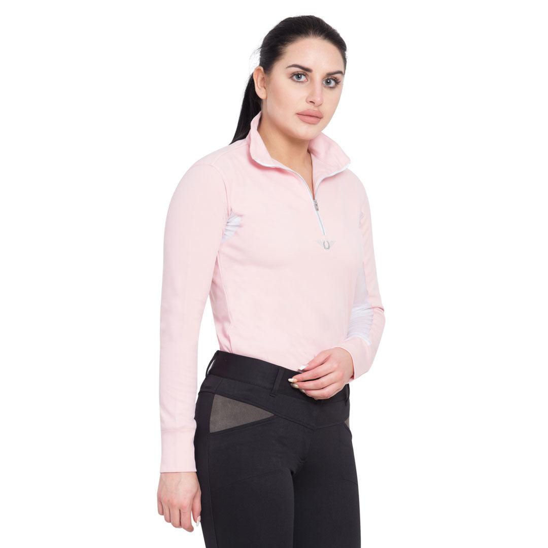 TuffRider Ladies Long Sleeve Ventilated Technical Sport Shirt – UV Protection, Quick-Dry, Mesh Undersleeves