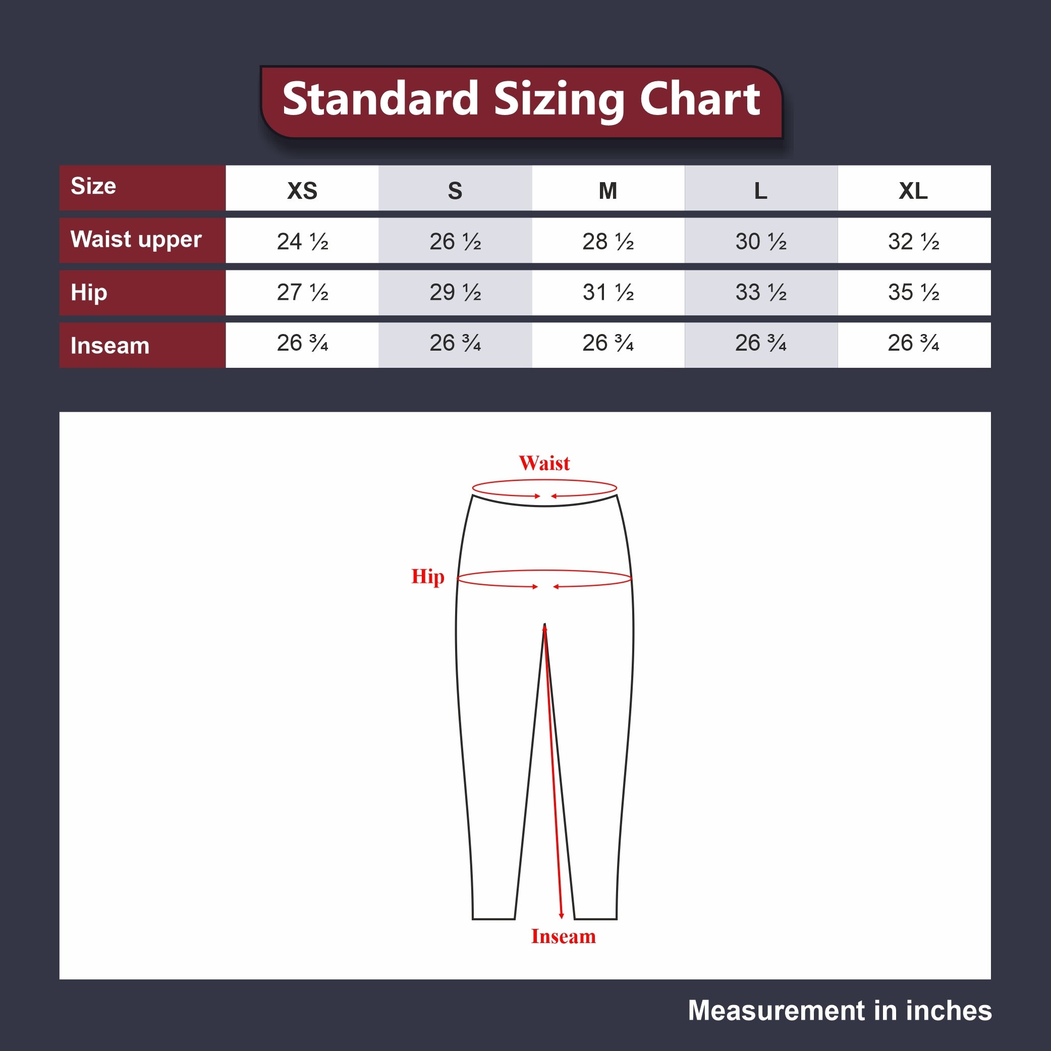 size chart