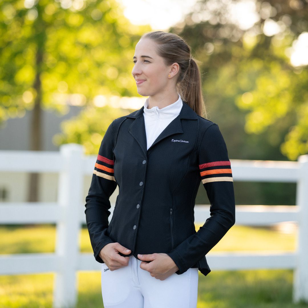 Equine Couture EquiVent Gradient Show Coat w/ Arm Stripes