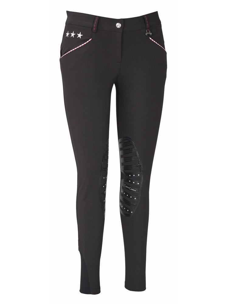 Equine Couture Ladies Stars & Stripes Silicone Knee Patch Breeches - Breeches.com