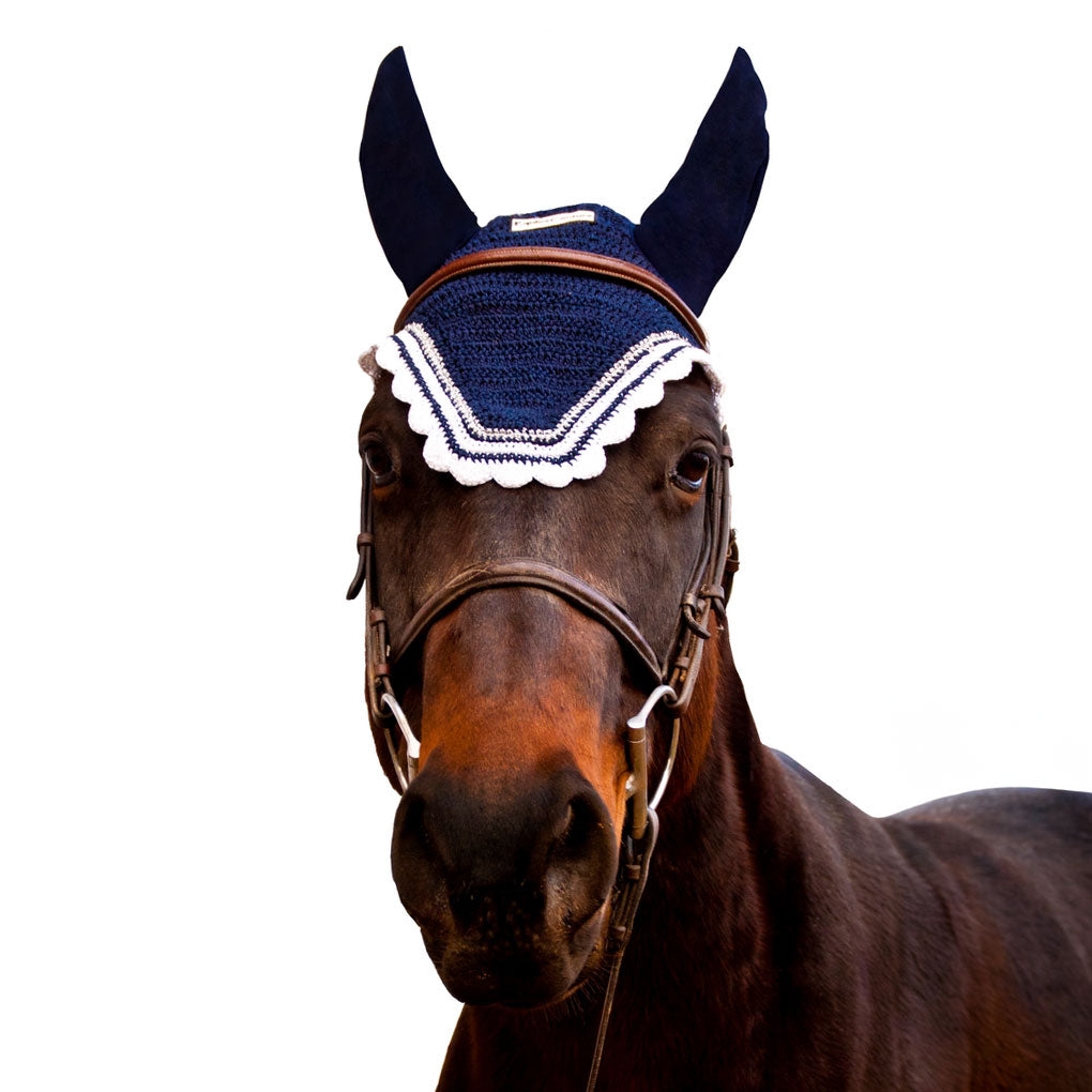 Equine Couture Fly Bonnet with Silver Lurex & Contrast Color