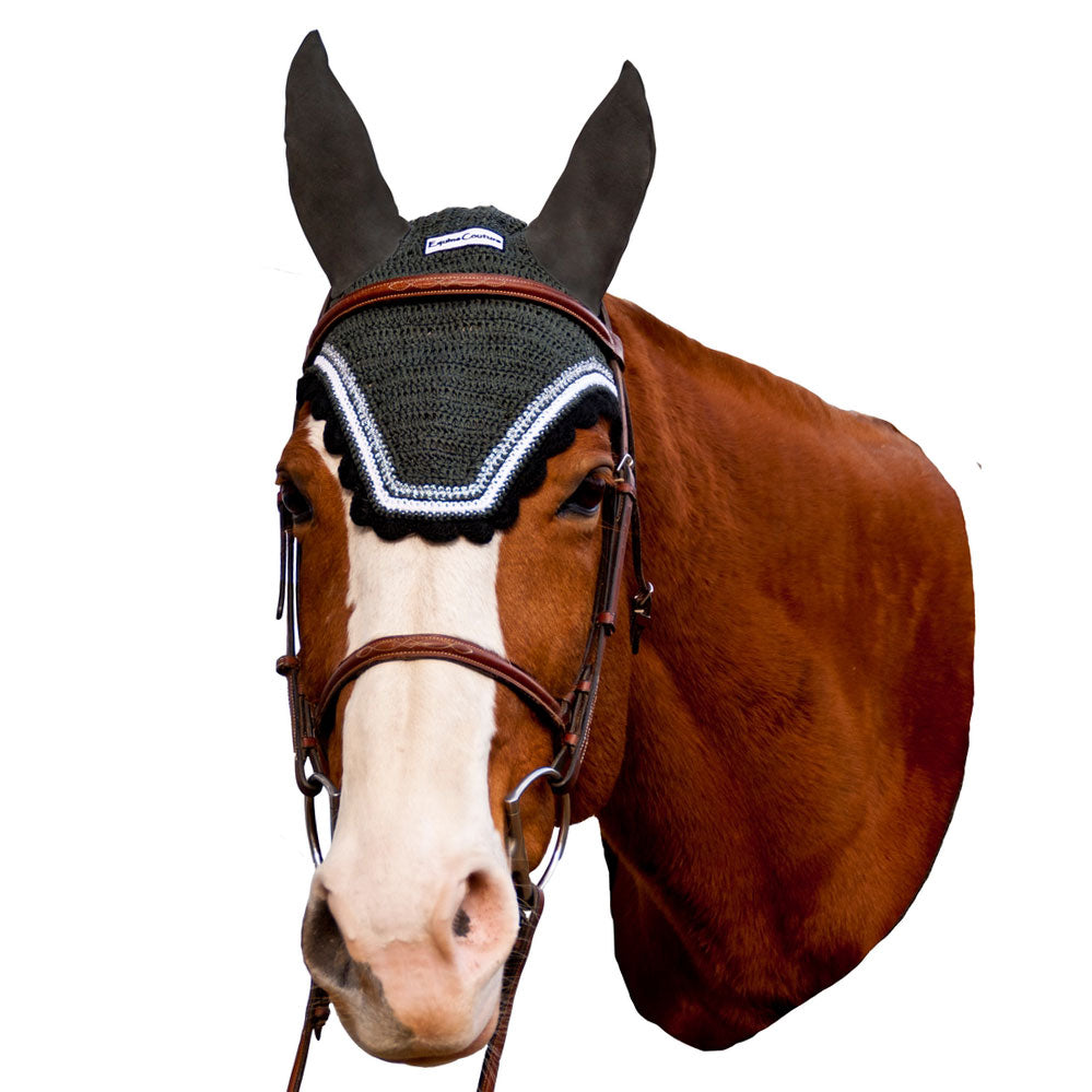 Equine Couture Fly Bonnet with Silver Lurex & Contrast Color