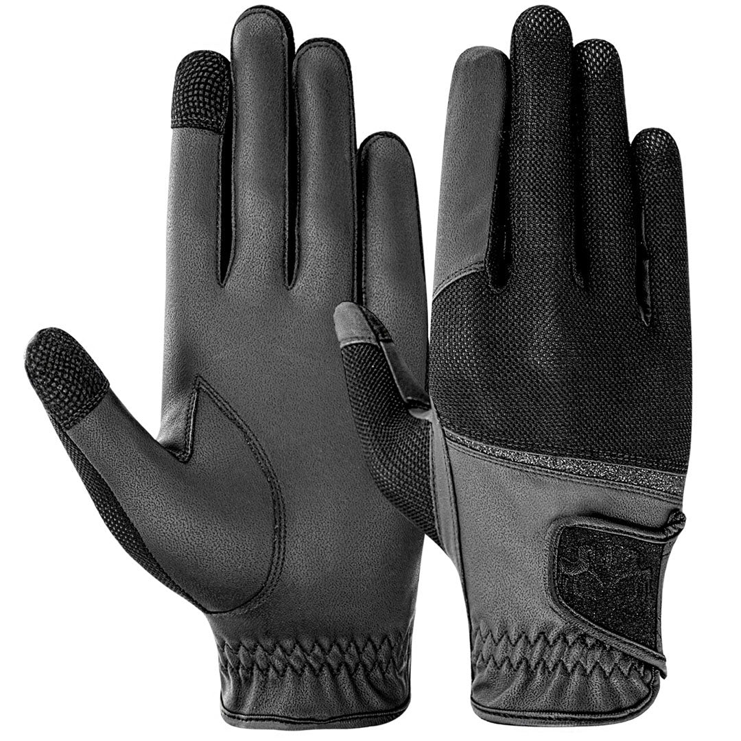 Equine Couture Aerocool Touch Screen Riding Gloves with Glitter - Breeches.com