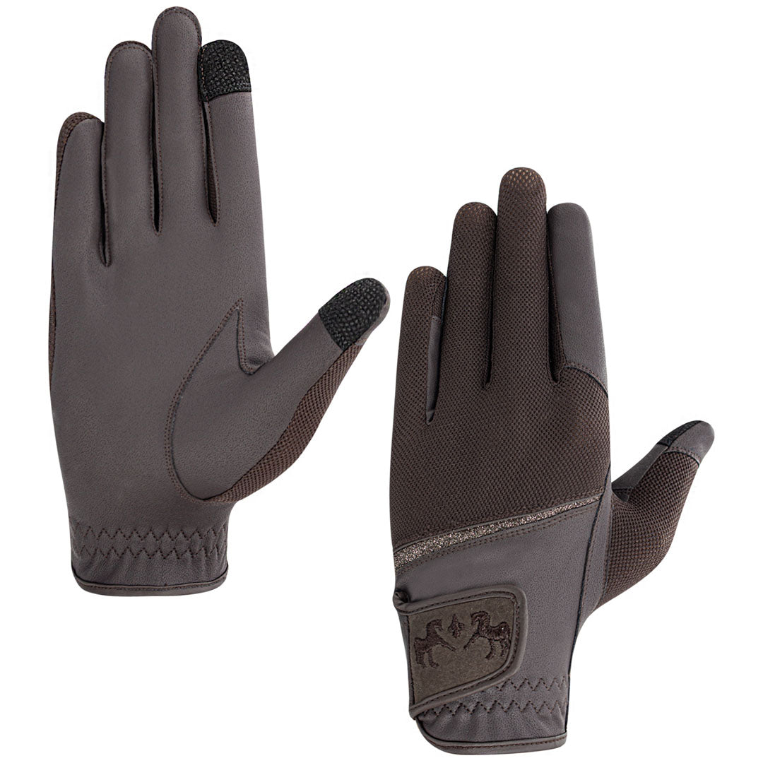 Equine Couture Aerocool Touch Screen Riding Gloves with Glitter - Breeches.com