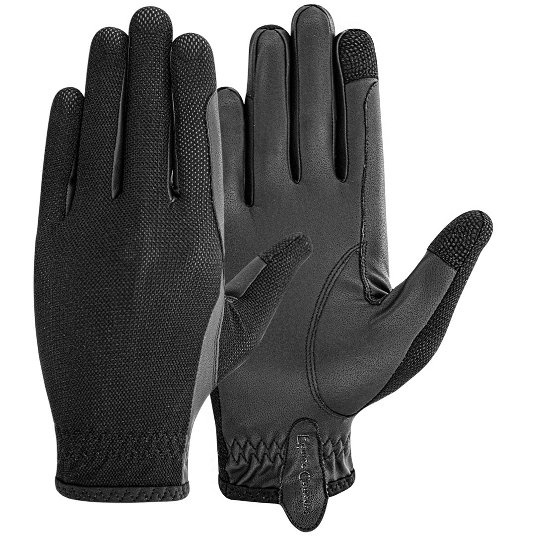 Equine Couture Aerocool Hook and Loop Adjustable Touch Screen Riding Gloves