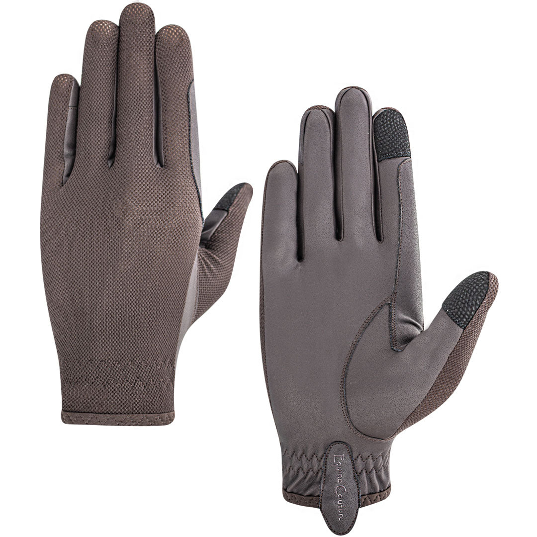Equine Couture Aerocool Hook and Loop Adjustable Touch Screen Riding Gloves