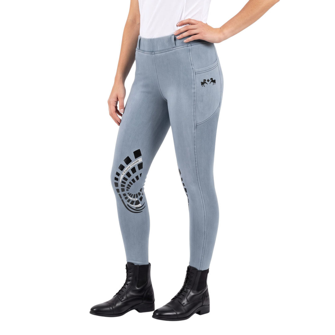 Equine Couture Ladies Soft Stretch Denim Riding Tights with Phone Pocket