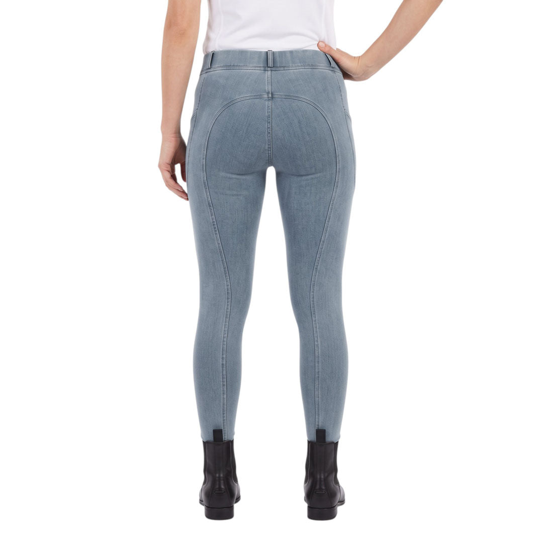 Equine Couture Ladies Soft Stretch Denim Riding Tights with Phone Pocket