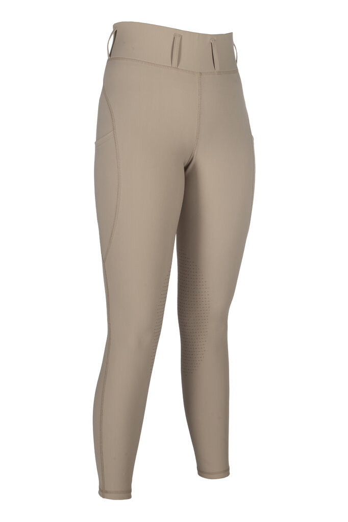 HKM Jil High Waist- Sil. Knee Patch Ladies Riding Leggings - Breeches.com