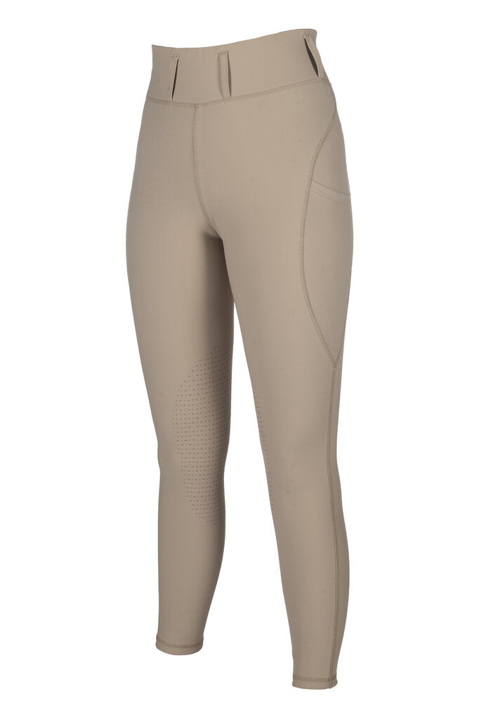 HKM Jil High Waist- Sil. Knee Patch Ladies Riding Leggings - Breeches.com