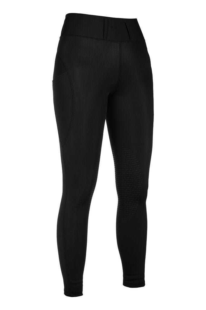HKM Jil High Waist- Sil. Knee Patch Ladies Riding Leggings - Breeches.com