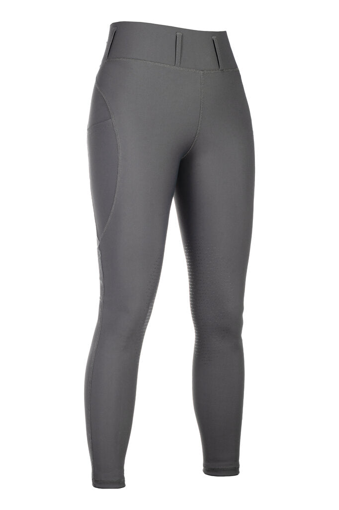 HKM Jil High Waist- Sil. Knee Patch Ladies Riding Leggings - Breeches.com