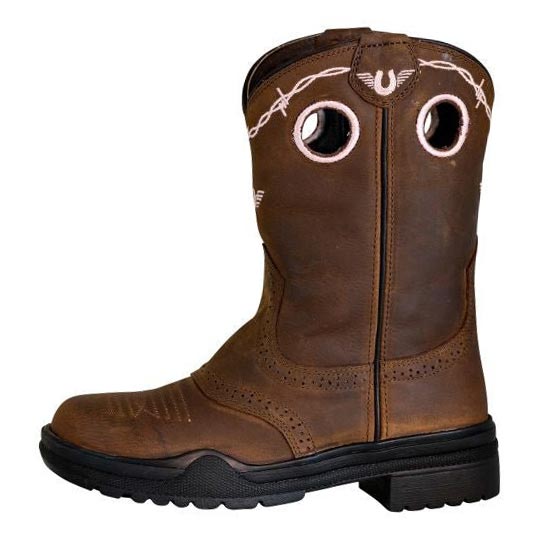 TuffRider Children Yosemite Barbed Wire Embroidered Round Toe Western Boots