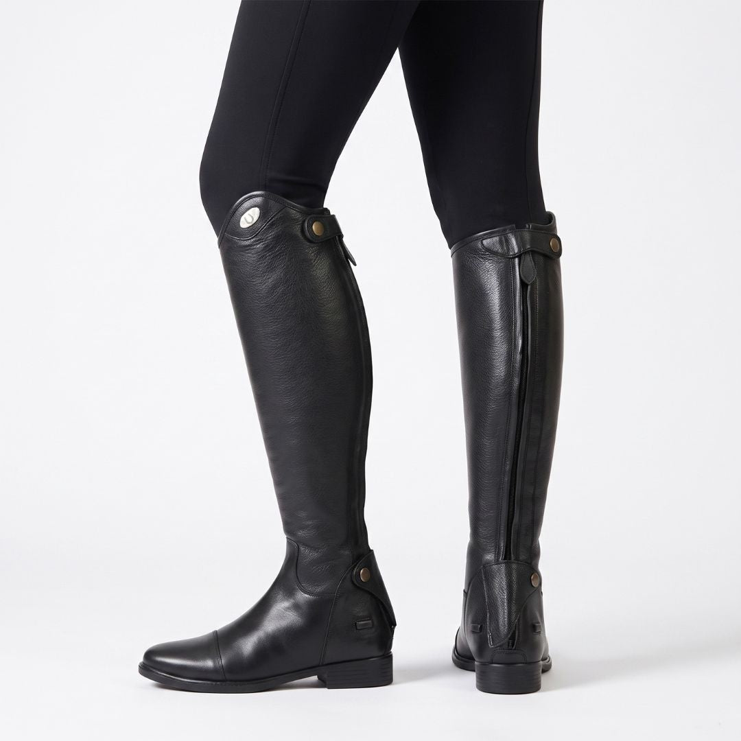 ladies dress boots TuffRider Belmont Black / 8 / Extra Slim Devil with the Blue These oxford boots are Sleeve Style_Gathered Sleeves Color:Bright Burgundy
