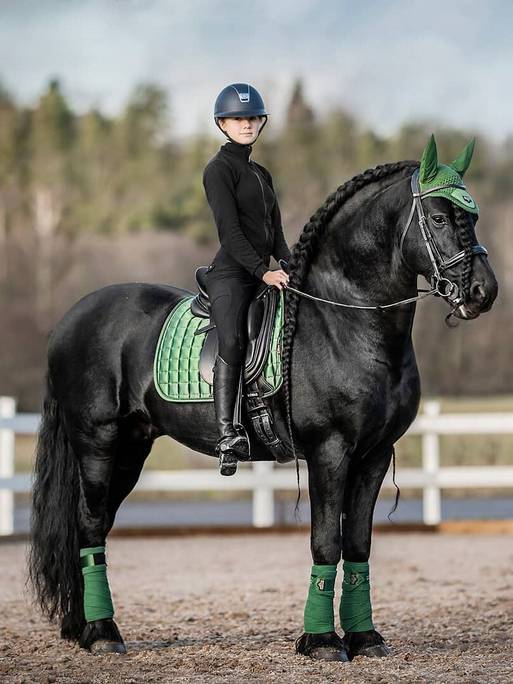LeMieux Loire Classic Satin Dressage Square Saddle Pad-Hunter Green