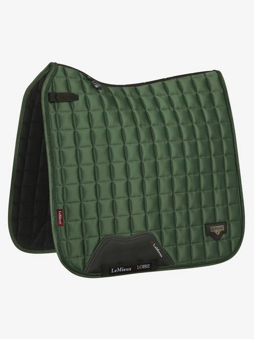 LeMieux Loire Classic Satin Dressage Square Saddle Pad-Hunter Green