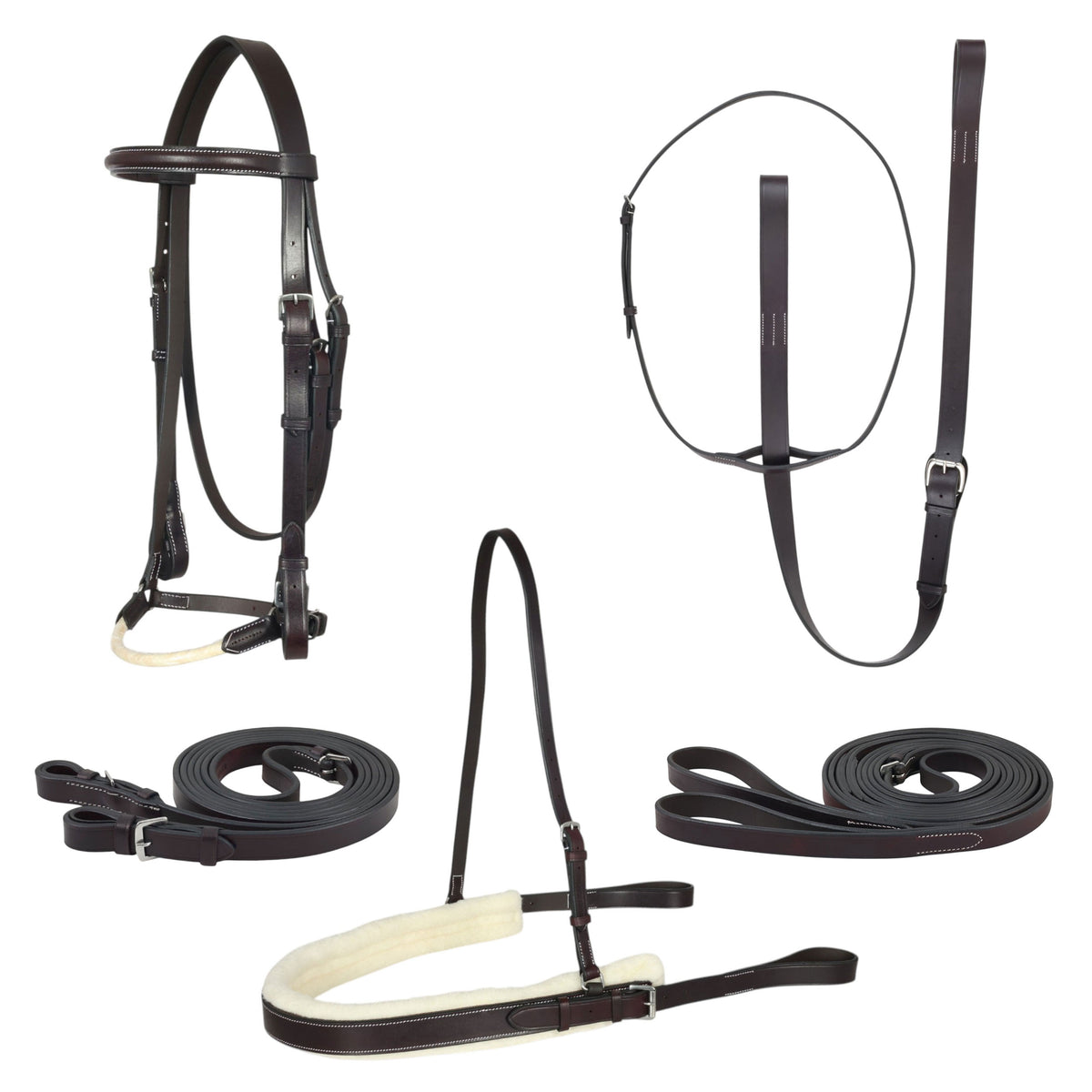 Henri de Rivel Complete Polo Bridle 5-Piece Set
