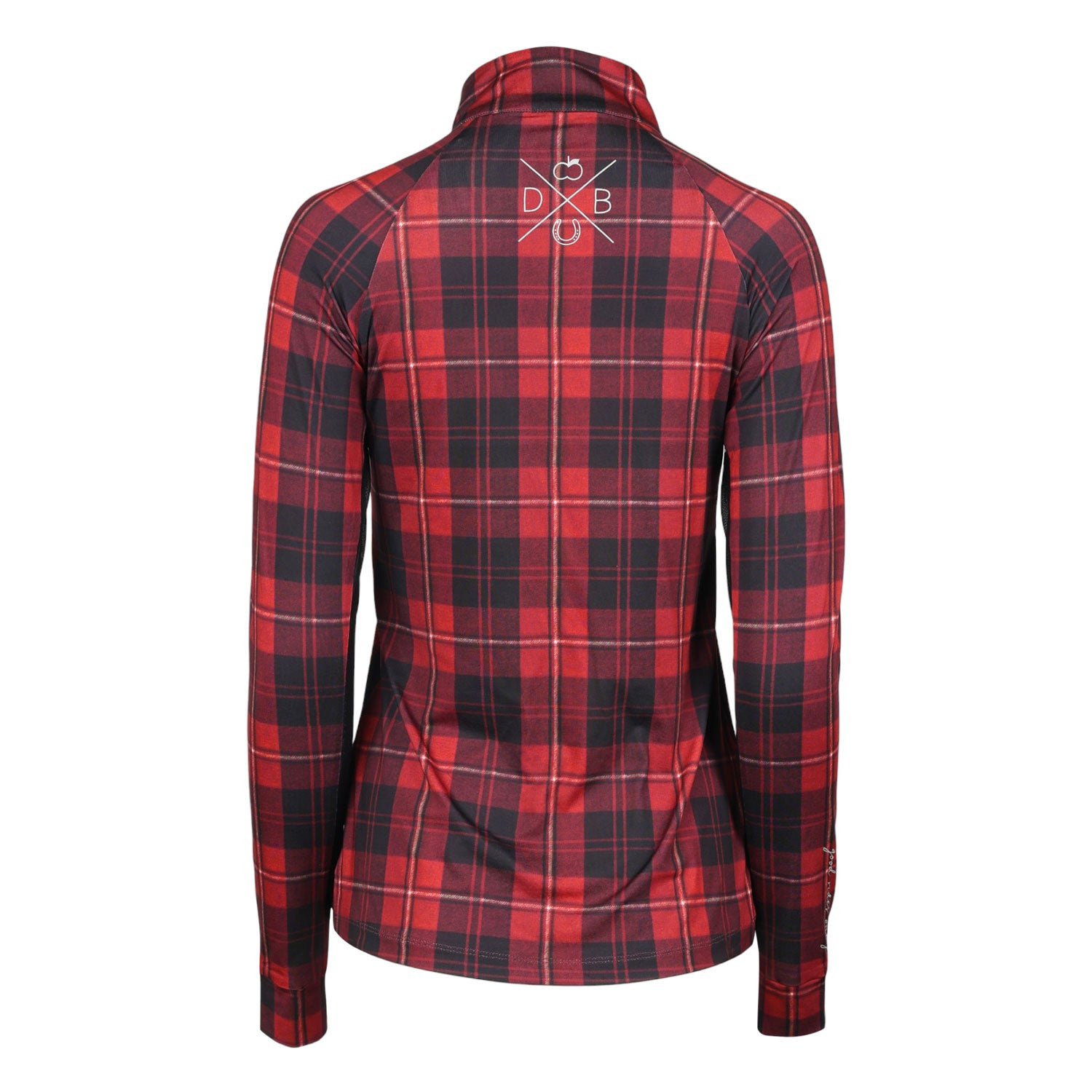 Dapplebay Holiday Plaid 1/4 Zip Light Riding Top-RED-Breeches.com