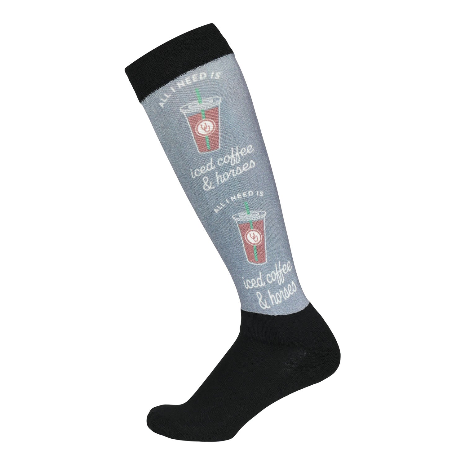 Dapplebay Slick Boot Socks-Iced Coffee & Horses