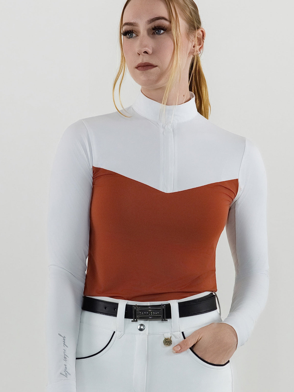 Dapplebay Lady 1/4 Zip LS Show Top-Rust