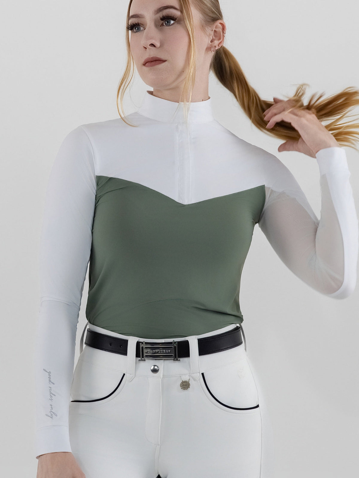 Dapplebay Lady 1/4 Zip LS Show Top-Rosemary