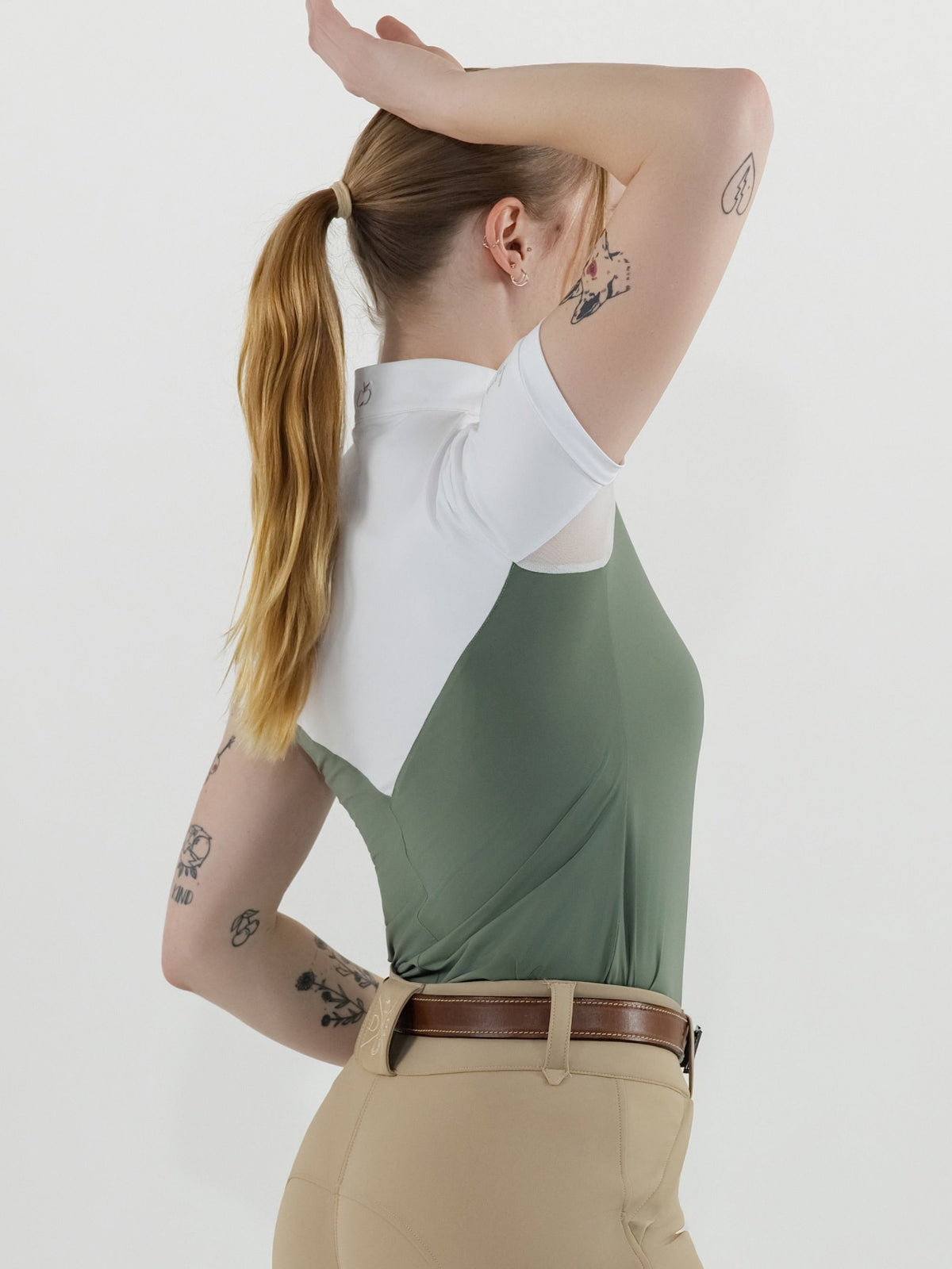 Dapplebay Lady 1/4 Zip SS Show Top-Rosemary