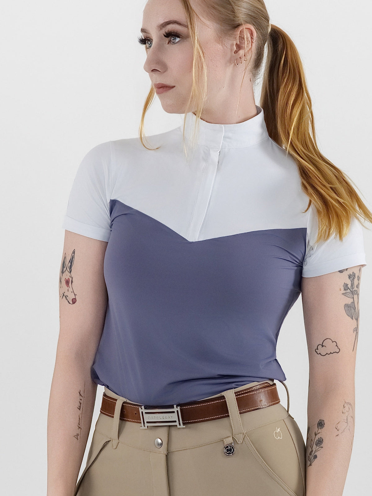 Dapplebay Lady 1/4 Zip SS Show Top-Purple Dusk