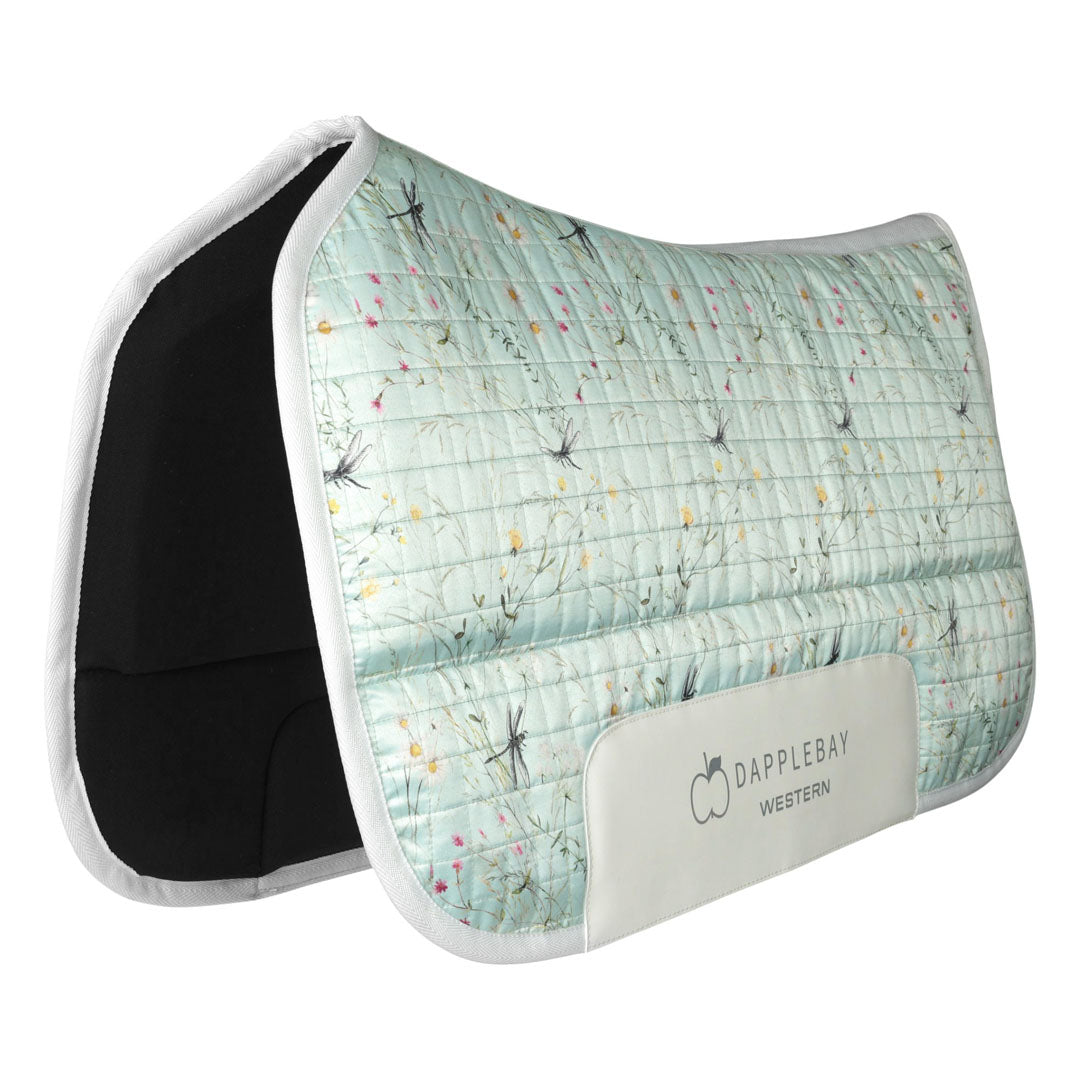 Dapplebay Dragonfly Meadow Western Saddle Pad-Green
