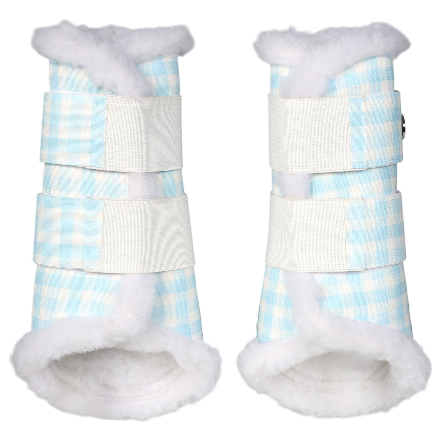 Dapplebay Gingham Brush Boots-Blue/White