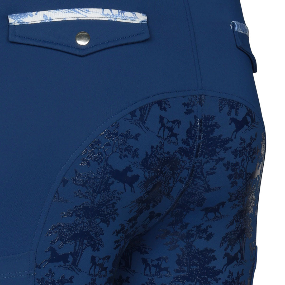Dapplebay Equestrian Toile Compression Breeches-Navy