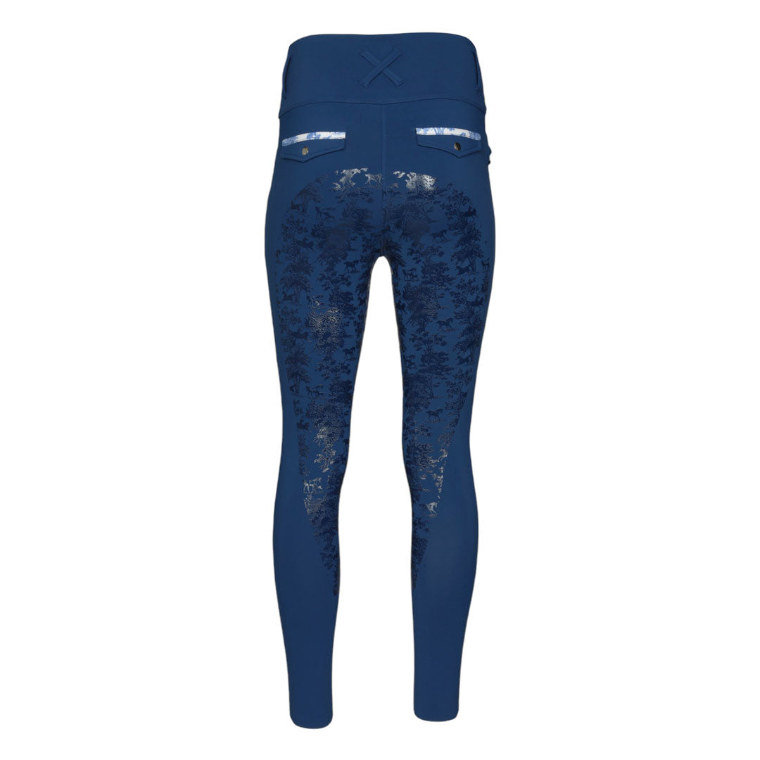 Dapplebay Equestrian Toile Essential Tights-Navy