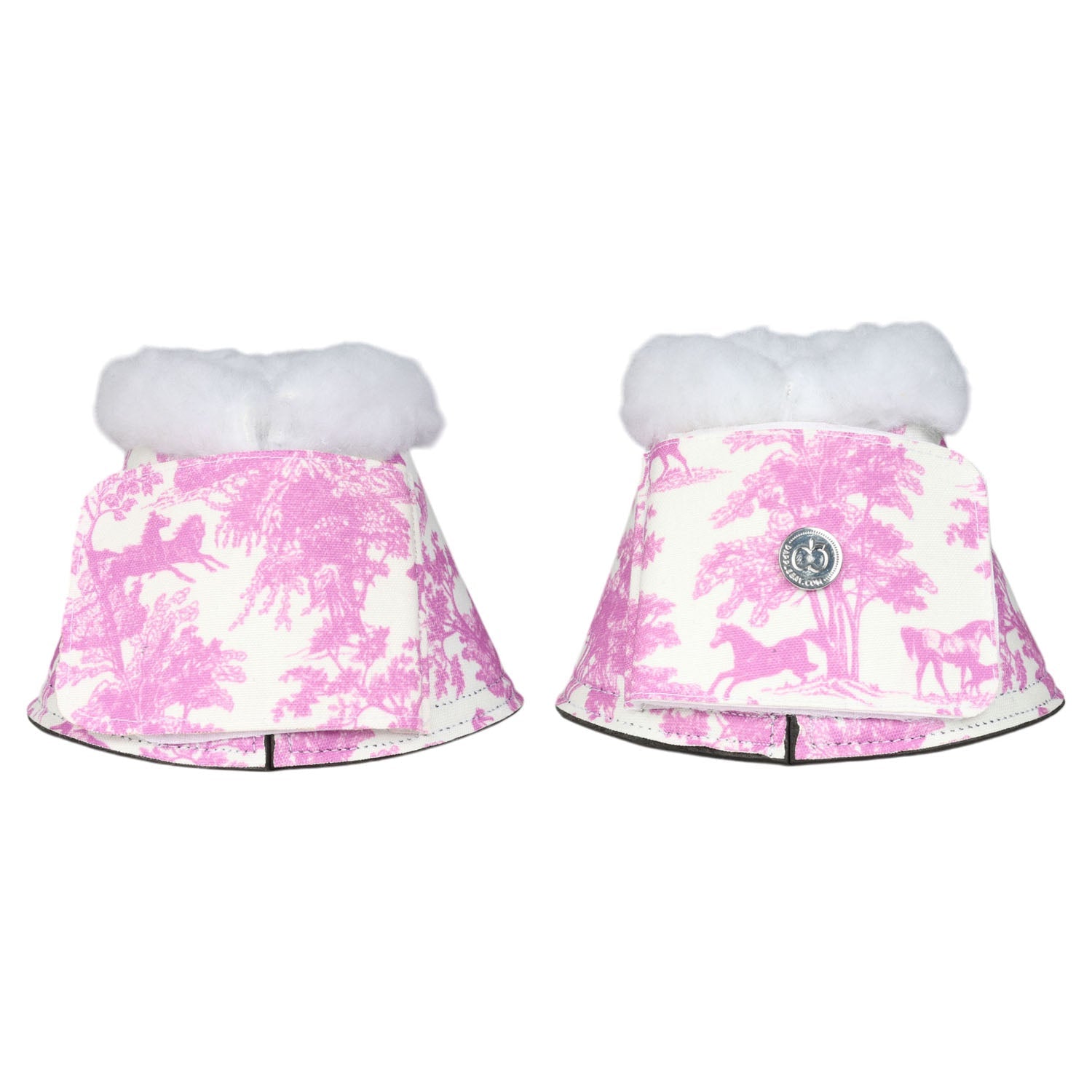 Dapplebay Equestrian Toile Bell Boots-Rose/White