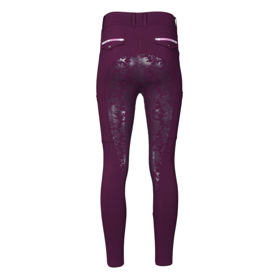 Dapplebay Equestrian Toile Compression Breeches-Plum