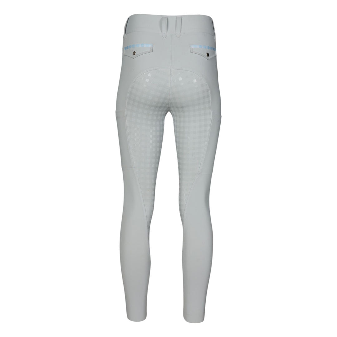 Dapplebay Gingham Compression Full Seat Breeches-Light Grey
