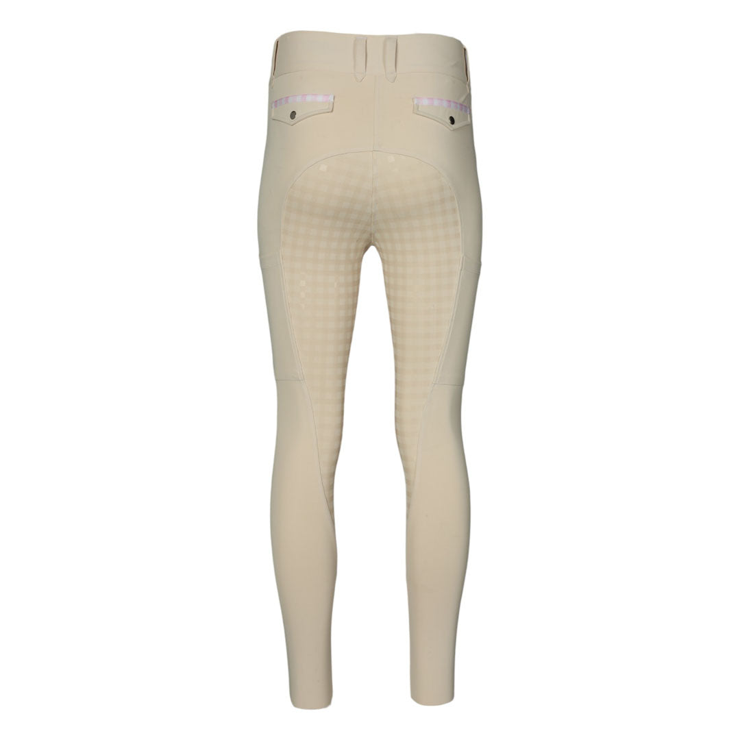 Dapplebay Gingham Compression Full Seat Breeches-Tan