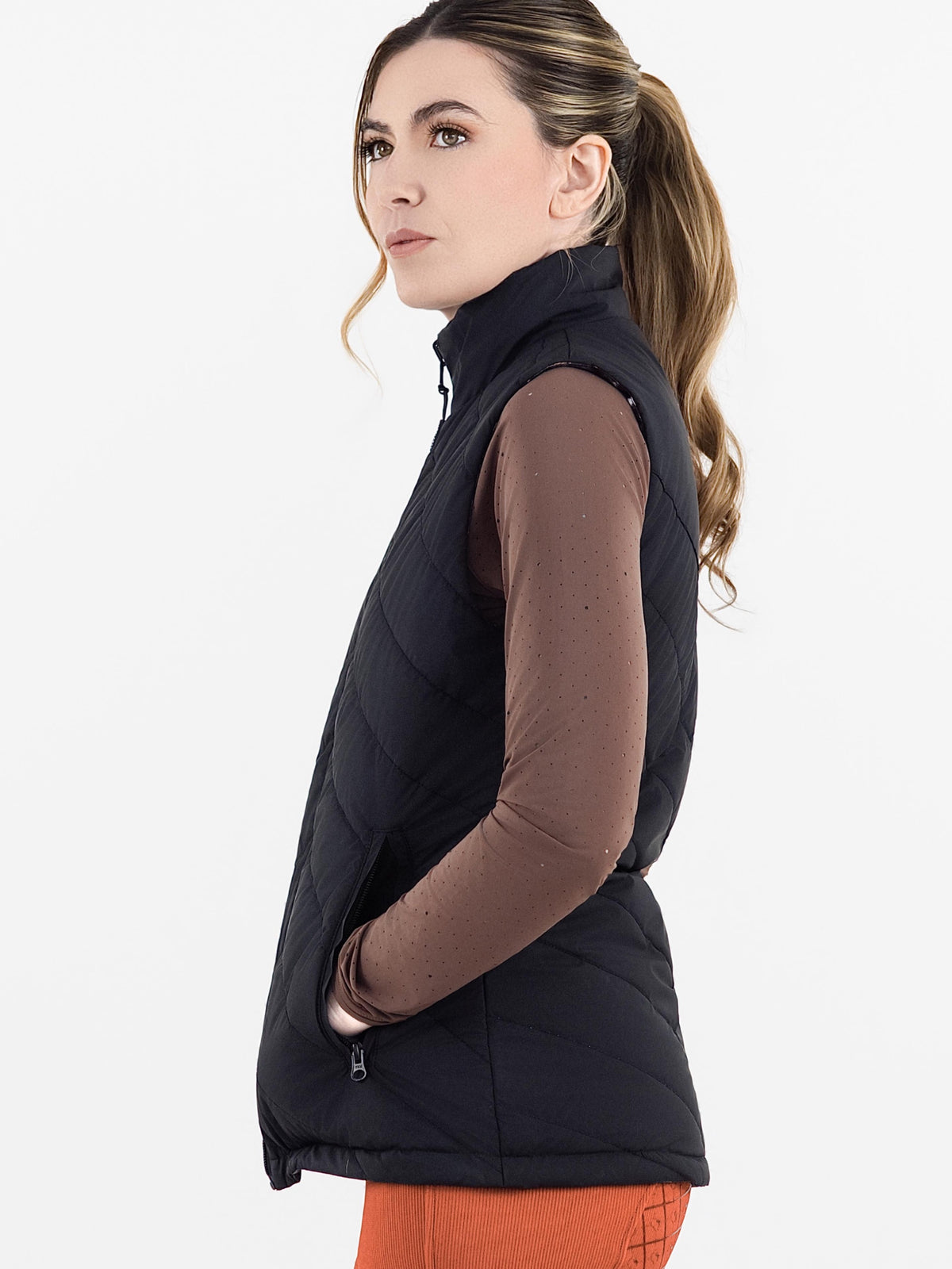 Dapplebay Lady Reversible Quilted Vest - Black