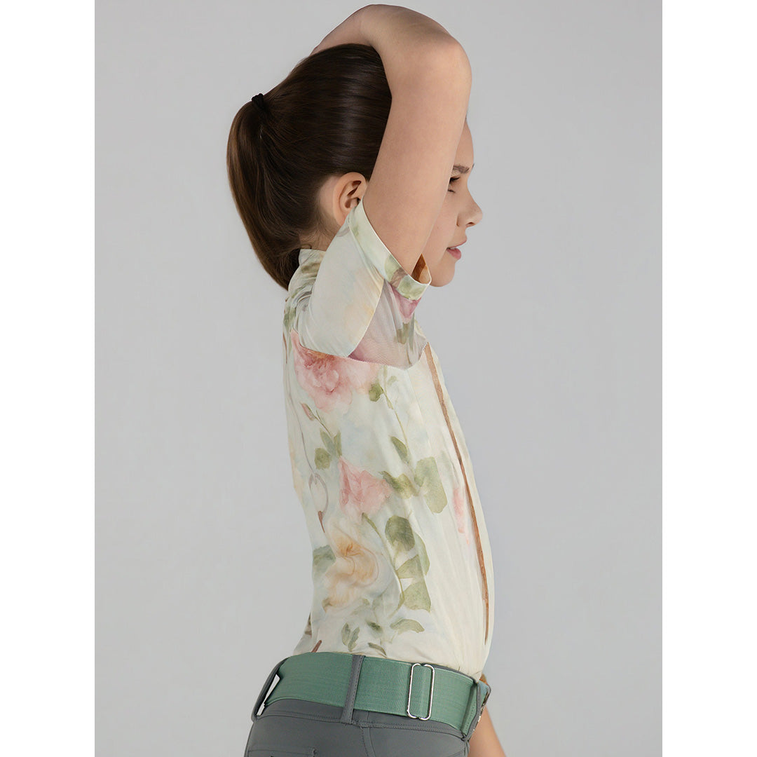 Dapplebay Kids Vintage Floral 1/4 Zip SS Riding Top