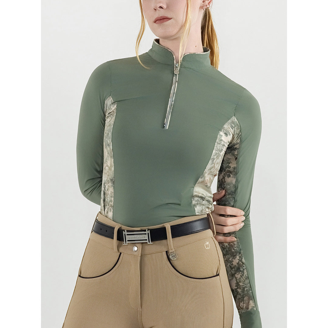 Dapplebay Grace 1/4 Zip LS Riding Top-Rosemary