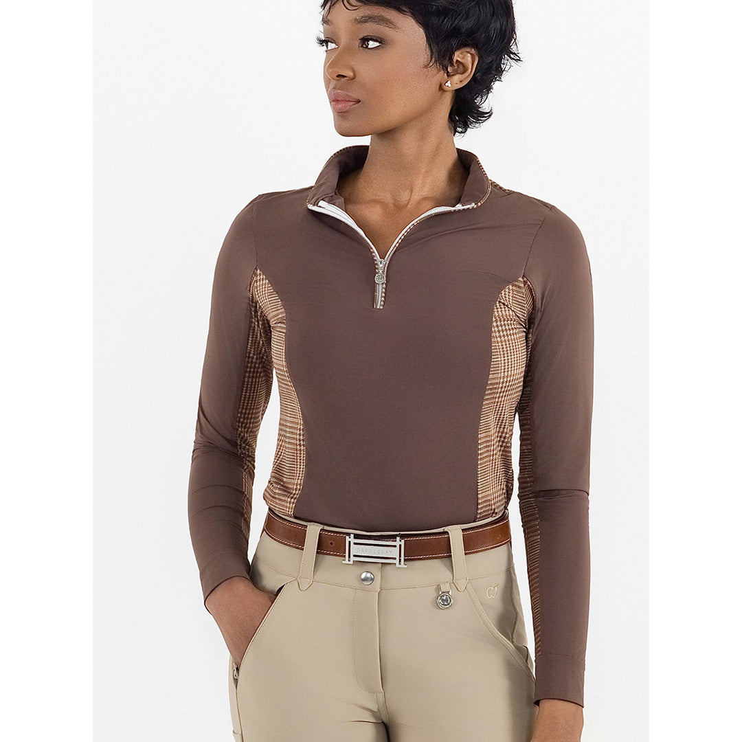 Dapplebay Grace 1/4 Zip LS Riding Top-Chocolate