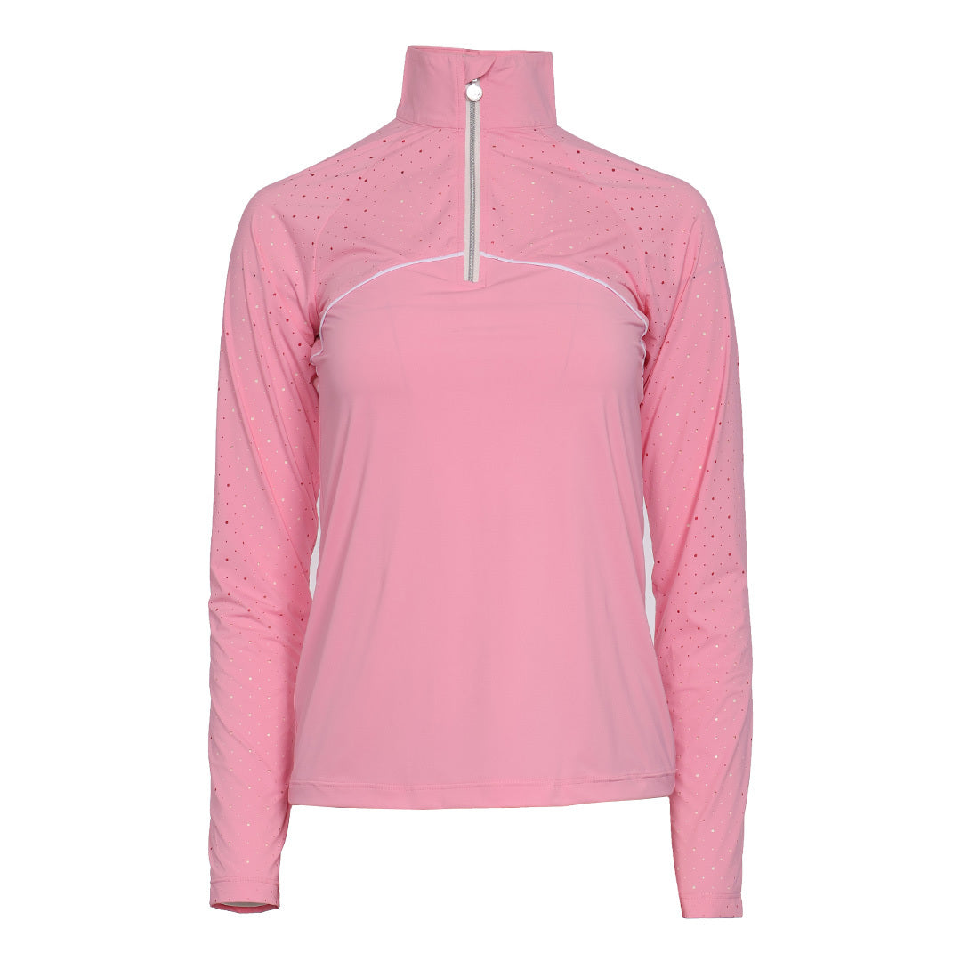 Dapplebay Lady 1/4 Zip Aircut LS Riding Top-Ballet Pink