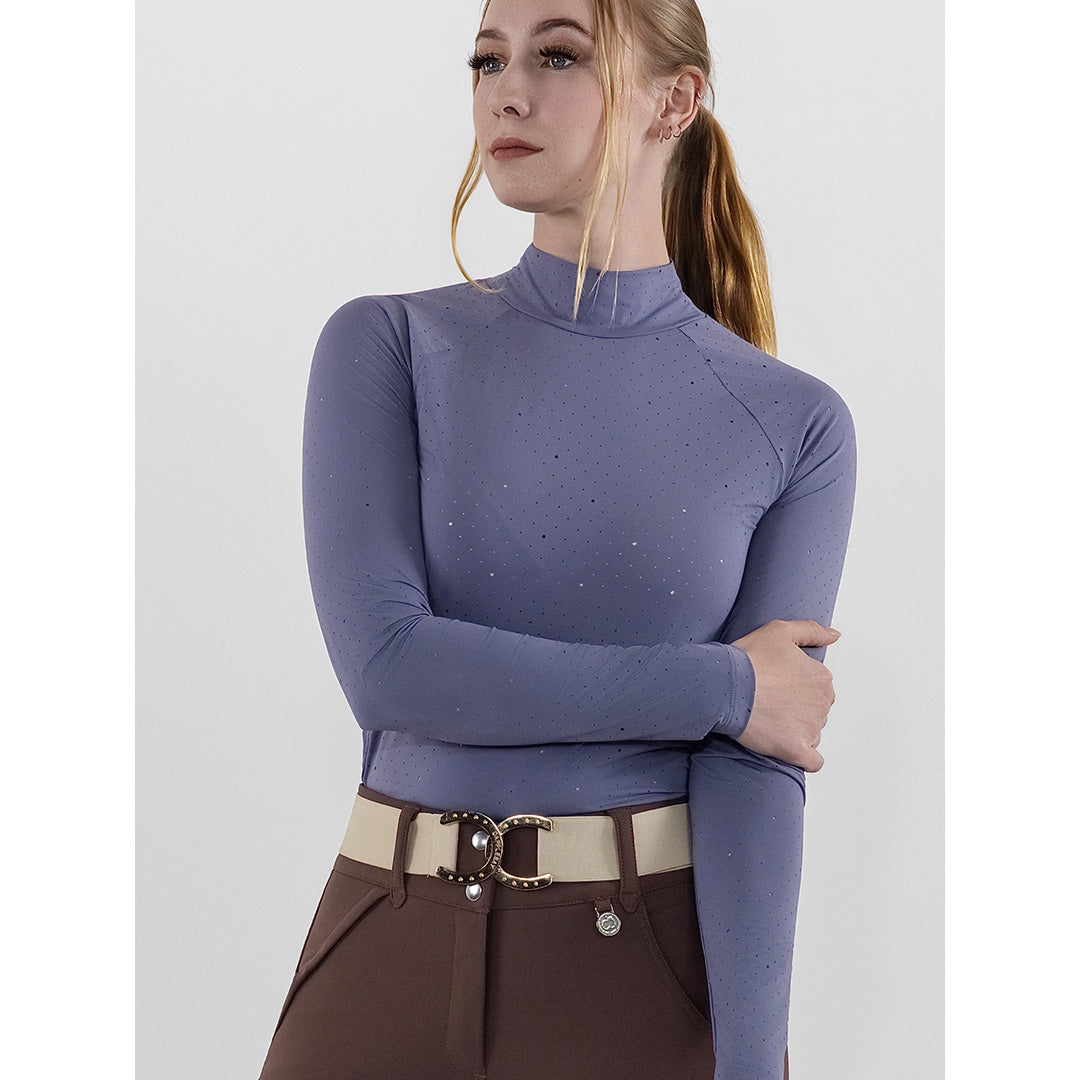 Dapplebay Aircut Mock Neck LS Top-Purple Dusk